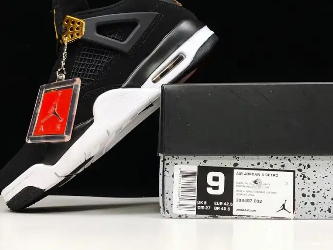 Rep Kickmax 308497-032 Gold-White Royalty Black Metallic 4 Jordan Air 0428